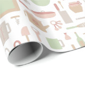 Trendy Keuken Kookgerei Patroon Cadeaupapier (Rol Hoek)