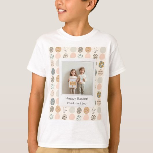 Trendy Kids Pastel Easter Photo  | Personalized T-shirt (Voorkant)