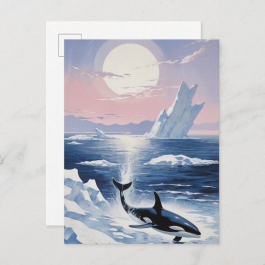 Trendy Killer Whale Orca Alaska Uitnodiging Briefkaart (Voorkant / Achterkant)
