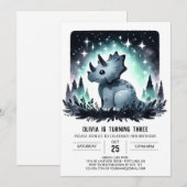 Trendy Kinder Dino Fiesta verjaardag Kaart (Voorkant / Achterkant)