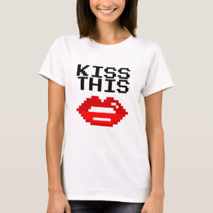 Trendy Kiss This Rode Lippen t-shirt voor vrouwen