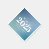 Trendy klasse van 2024 Blue Gradient Afstuderen Servet (Hoek)