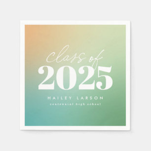 Trendy klasse van 2024 Green Gradient Afstuderen Servet