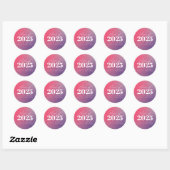 Trendy Klasse van 2024 Roze Gradient Afstuderen Ronde Sticker (Vel)