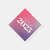 Trendy Klasse van 2024 Roze Gradient Afstuderen Servet (Hoek)