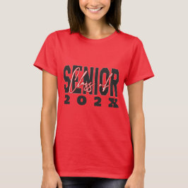 Trendy klasse van 2025 Senior School Logo Red T-shirt