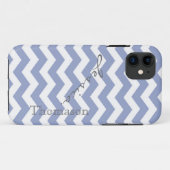 Trendy, klassiek lichtblauw chevron zigzag patroon Case-Mate iPhone case (Achterkant (horizontaal))