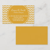 trendy, klassiek, zonnig geel chevron visitekaartje (Voorkant / Achterkant)