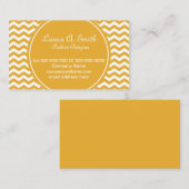 trendy, klassiek, zonnig geel chevron visitekaartje (Voorkant / Achterkant)