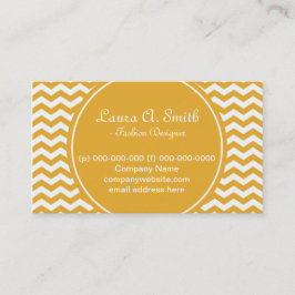 trendy, klassiek, zonnig geel chevron visitekaartje