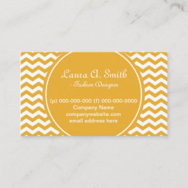 trendy, klassiek, zonnig geel chevron visitekaartje