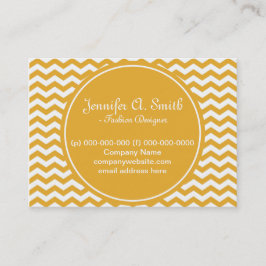 trendy, klassiek, zonnig geel chevron visitekaartje