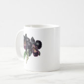 Trendy klassieke en zwarte orchidee koffie mok (Voorkant links)