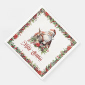 Trendy klassieke groene en rode krans Kerstmis Servet (Hoek)