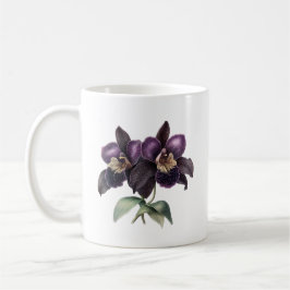 Trendy klassieke ,mauve en zwarte orchidee koffie  koffiemok