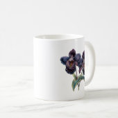 Trendy klassieke mauve en zwarte orchidee koffie m koffiemok (Voorkant rechts)