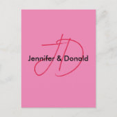 Trendy klassieke script monogram naam briefkaart (Voorkant)