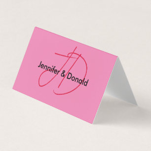 Trendy klassieke script monogram naam kaart