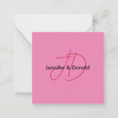 Trendy klassieke script monogram naam notitiekaartje (Voorkant)