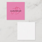 Trendy klassieke script monogram naam notitiekaartje (Voorkant / Achterkant)