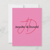 Trendy klassieke script monogram naam RSVP kaartje (Voorkant)