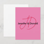 Trendy klassieke script monogram naam RSVP kaartje (Voorkant / Achterkant)