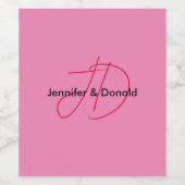 Trendy klassieke script monogram naam wijn etiket (Enkel label)