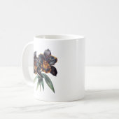 Trendy klassieke zwarte orchidee koffie mok (Voorkant links)