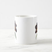 Trendy klassieke zwarte orchidee koffie mok (Center)