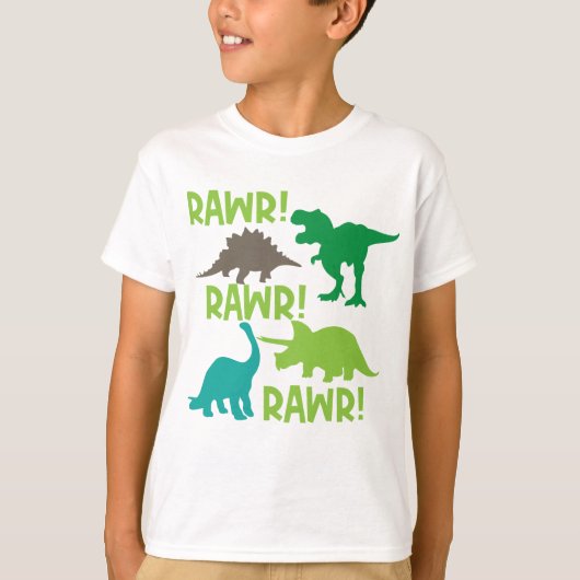 Trendy Kleding voor Kinderen; Dinosaur Print Kinde T-shirt (Voorkant)