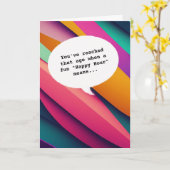 Trendy kleur Happy Hour Getting Old Funny Verjaard Kaart (Gele Bloem)