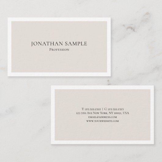 Trendy kleur minimalistisch modern stijlvol design visitekaartje (Voorkant / Achterkant)