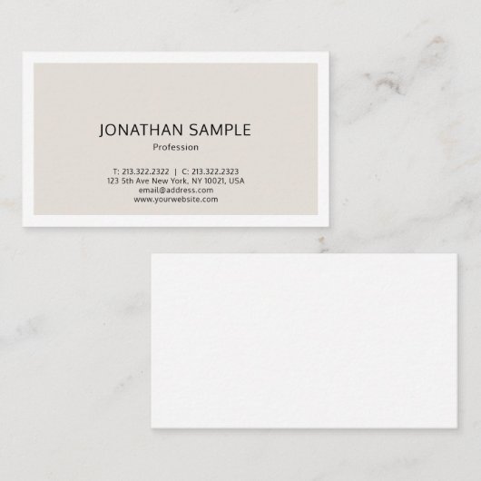 Trendy Kleur Modern Elegant Eenvoudig Ontwerp Duid Visitekaartje (Voorkant / Achterkant)