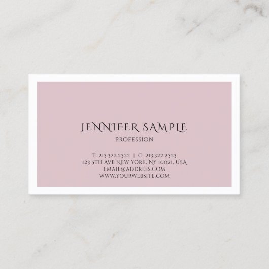 Trendy kleur Modern verfijnd strak ontwerp Visitekaartje (Achterkant)