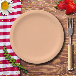 Trendy kleur Peach Fuzz Solid Color | Elegant Papieren Bordje