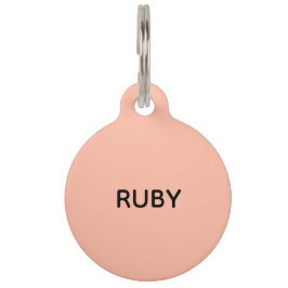 Trendy Kleur Soft Peach Help Pet ID Tag Huisdierpenning