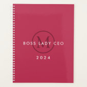 Trendy Kleur van het Jaar Monogram 2024 Boss Lady Planner (Voorkant)