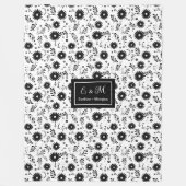 Trendy Kleuren Custom Deken Zwart Wit Botanisch (Voorkant)