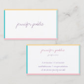 Trendy Kleuren Handschrift Eenvoudige Moderne Sjab Visitekaartje (Voorkant / Achterkant)