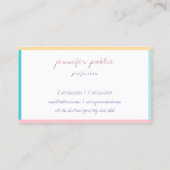 Trendy Kleuren Handschrift Eenvoudige Moderne Sjab Visitekaartje (Achterkant)