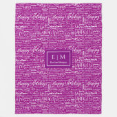 Trendy kleuren kerstbelettering ho ho deken (Voorkant)