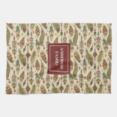 Trendy Kleuren Keukenhanddoek Boho Aangepaste Naam (Horizontaal)