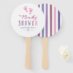 Trendy kleuren Meisje Baby Shower Handwaaier