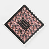 Trendy Kleuren Servetten Roze Goud Glitters & Zwar (Hoek)