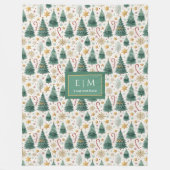 Trendy kleuren waterverf kerstbomen cadeau fleece deken (Voorkant)