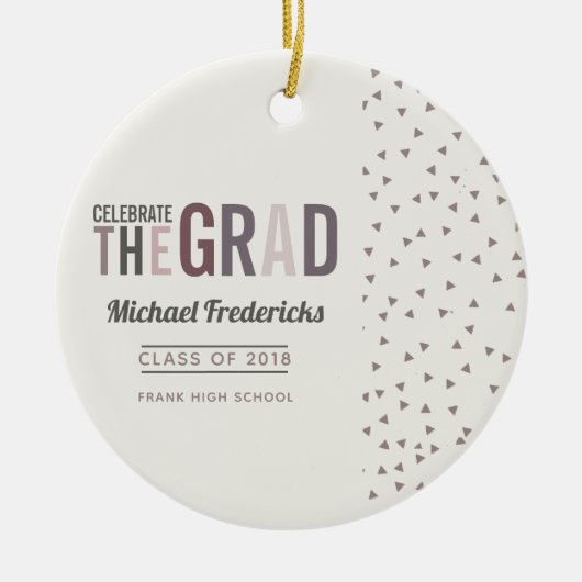 Trendy kleurencombinatie Afstuderen Keramisch Ornament (Voorkant)