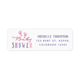 Trendy kleurencombinaties Meisje Baby Shower Etiket