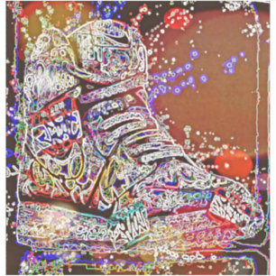 Trendy kleurige waterverf graffiti Sneakers Sticker