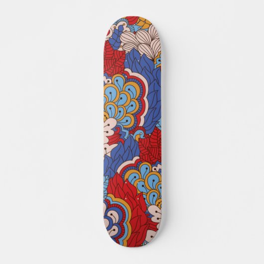 Trendy Kleurrijk Leuk Modern Abstract Bloemenpatro Persoonlijk Skateboard (Voorkant)