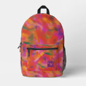 Trendy kleurrijk roze geel groen stropdas kleursto bedrukte rugzak (Voorkant)